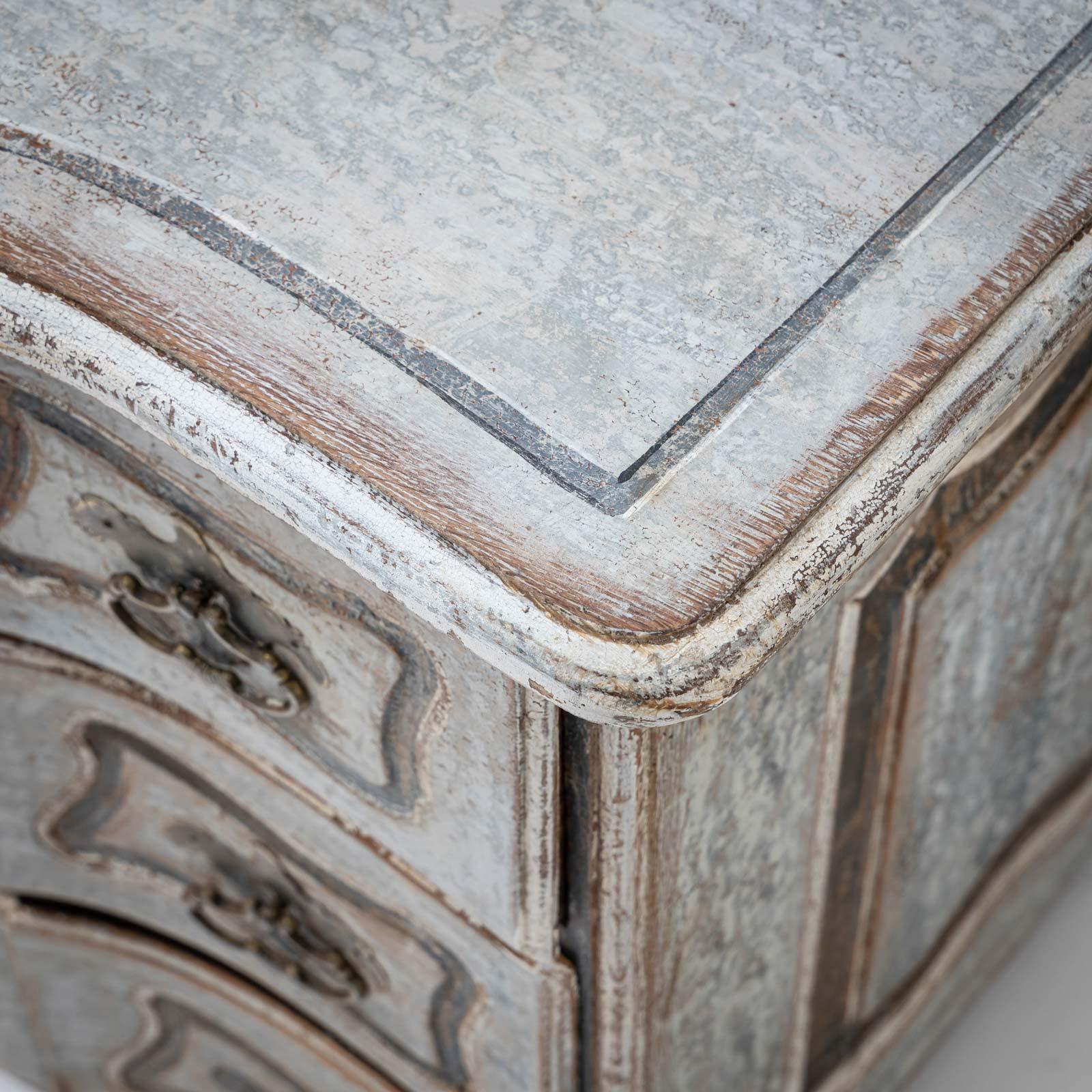 18th Century and Earlier Light grey Baroque Chest of Drawers, around 1760/1770 For Sale