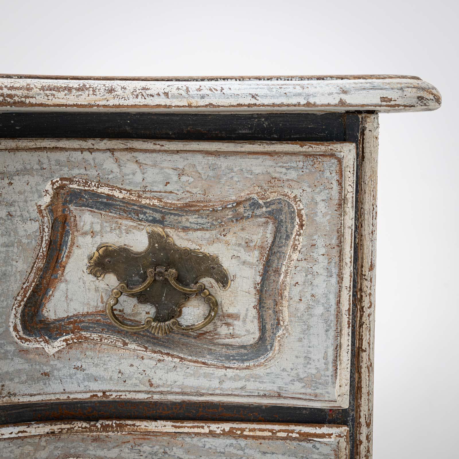 Wood Light grey Baroque Chest of Drawers, around 1760/1770 For Sale