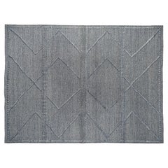 Light Grey and Dark Grey High Low Moroccan Design Area Rug