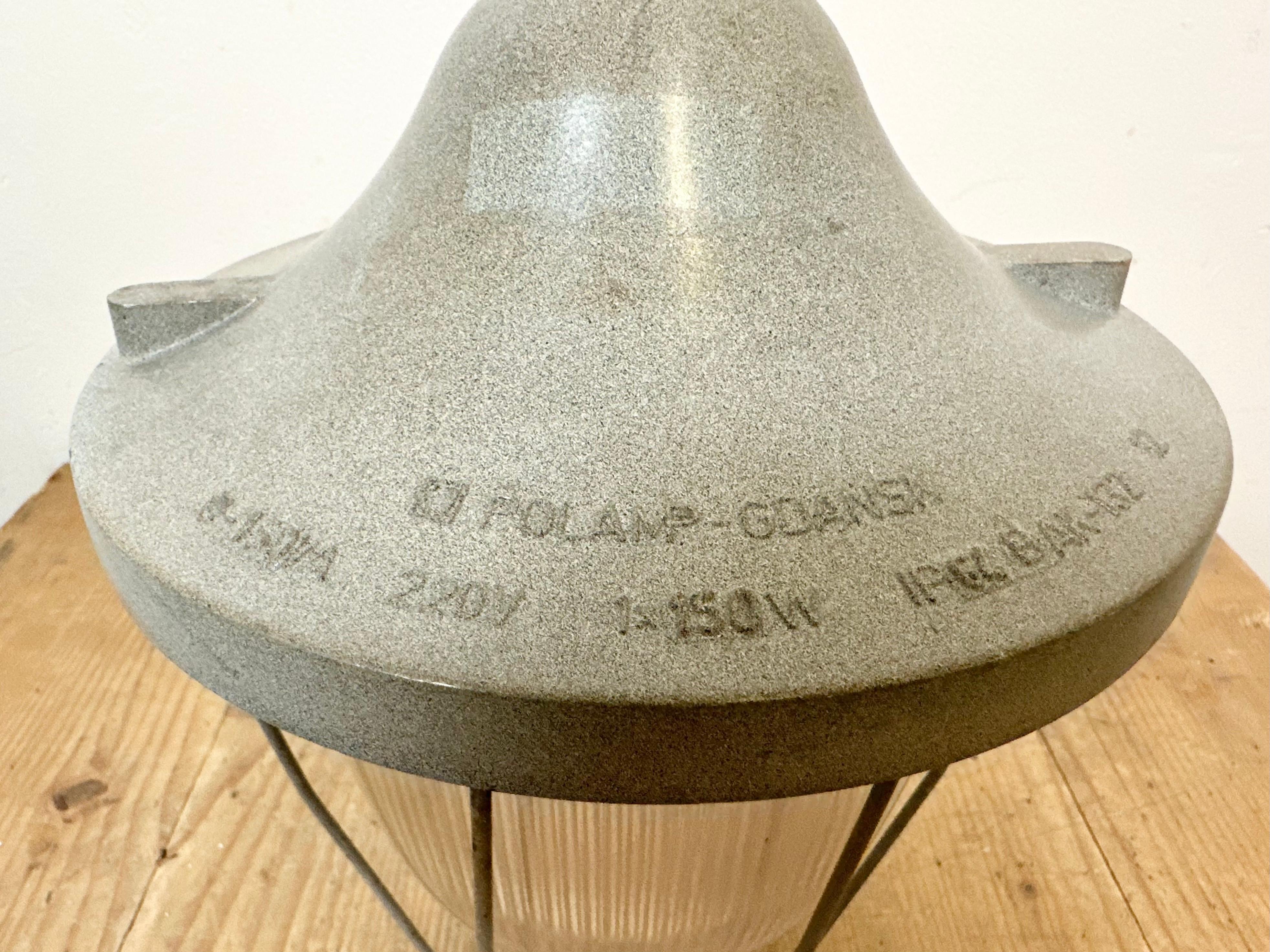 Light Grey Industrial Bunker Light from Polam Gdansk, 1970s For Sale 7