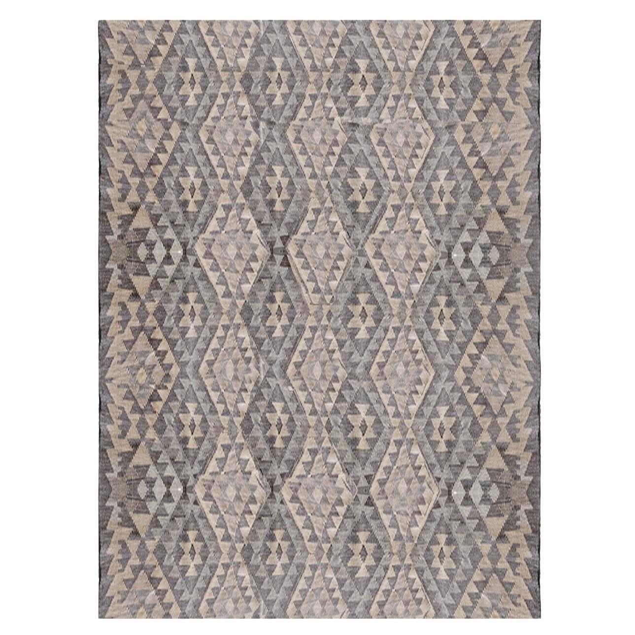 Light Grey Natural Kelim Carpet by Massimo Copenhagen For Sale