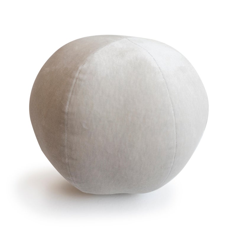 Light Grey Round Ball Pillow at 1stDibs