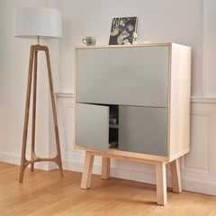 Secrétaire de bureau gris conçu à Paris par Eric Gizard, fabriqué en France