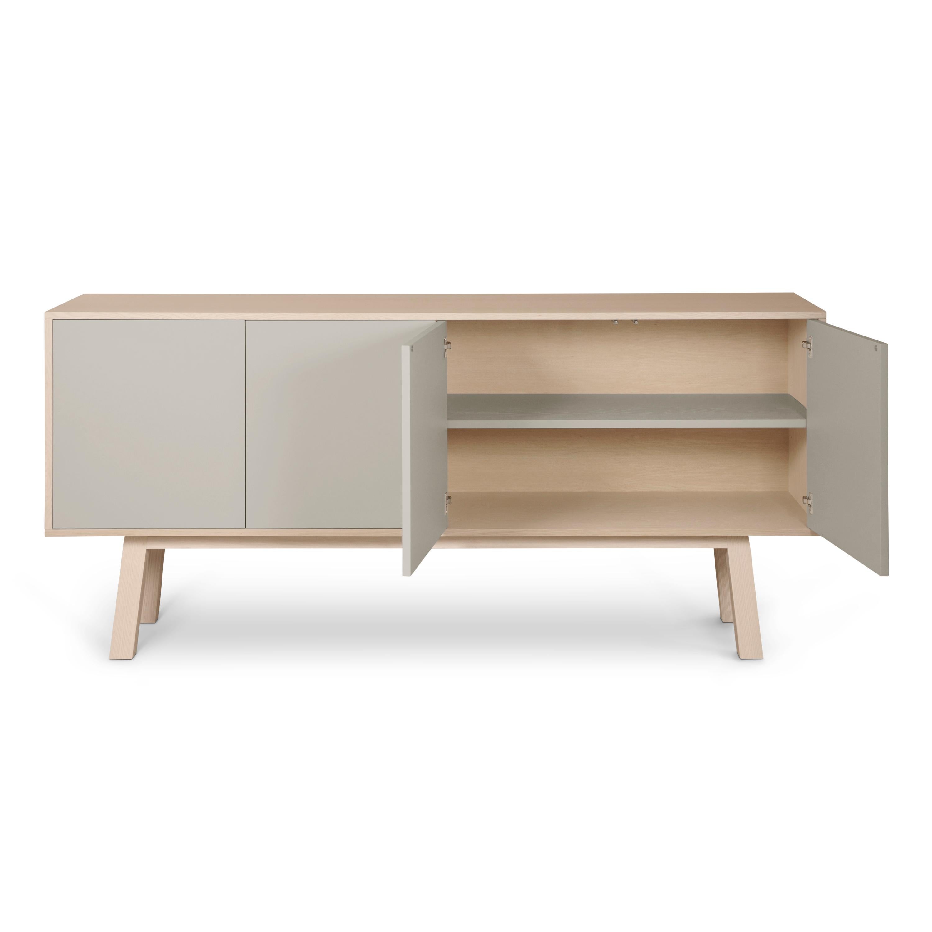Light Grey Sideboard Kube in Wood, Design Eric Gizard, Paris Made in France In New Condition For Sale In Landivy, FR