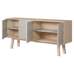 Light Grey Sideboard Kube in Wood, Design Eric Gizard, Paris Made in France