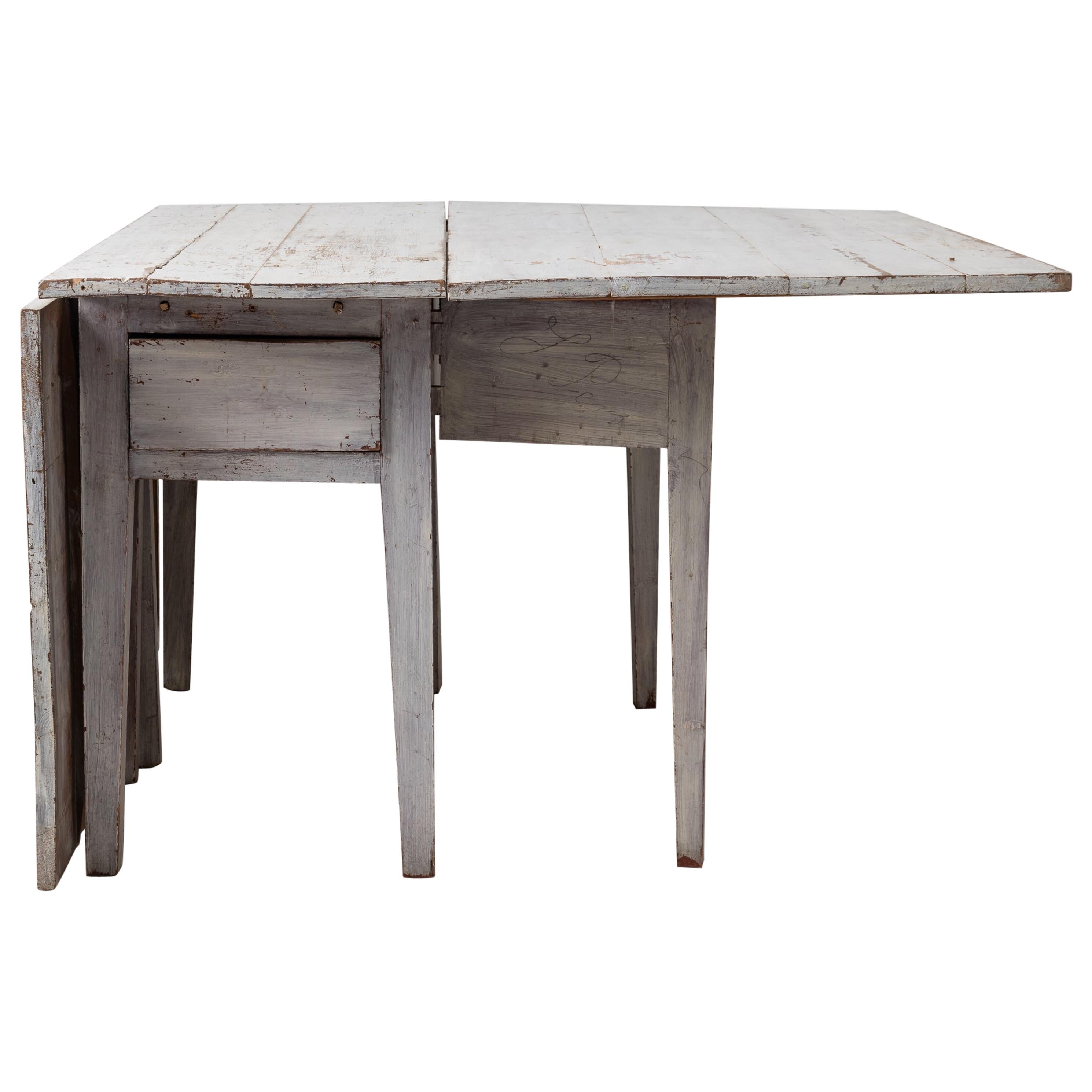 Light Grey Swedish Neoclassical Dining Table