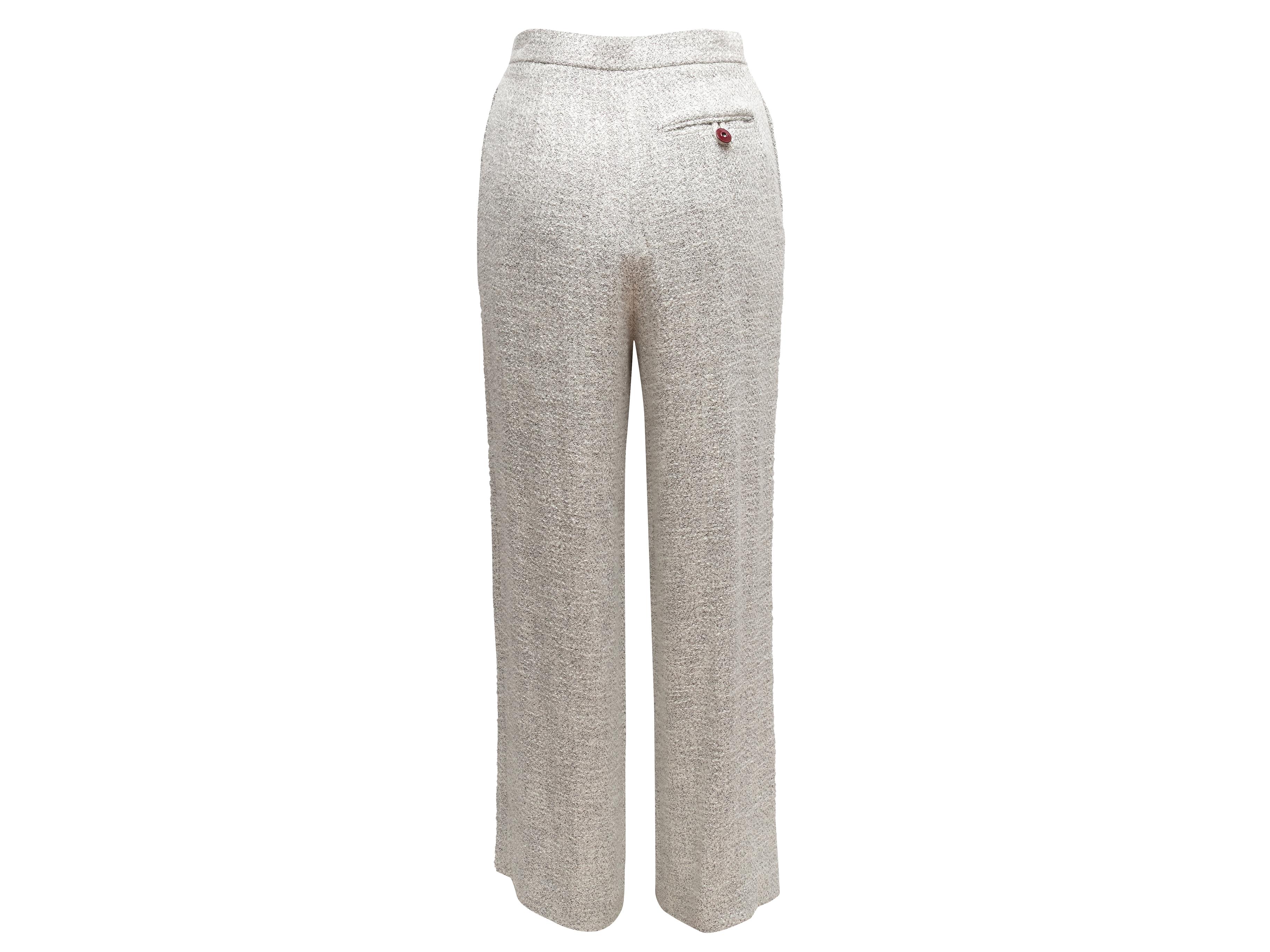 Pantalon plissé à jambe droite The Row, gris clair Taille US 0 Pour femmes en vente