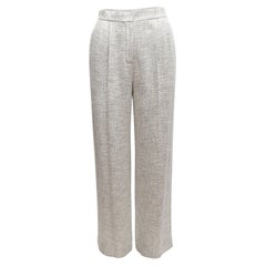 Pantalon plissé à jambe droite The Row, gris clair Taille US 0
