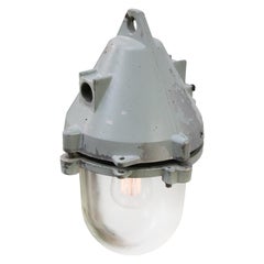 Light Grey Vintage Industrial Clear Glass Pendant Lights