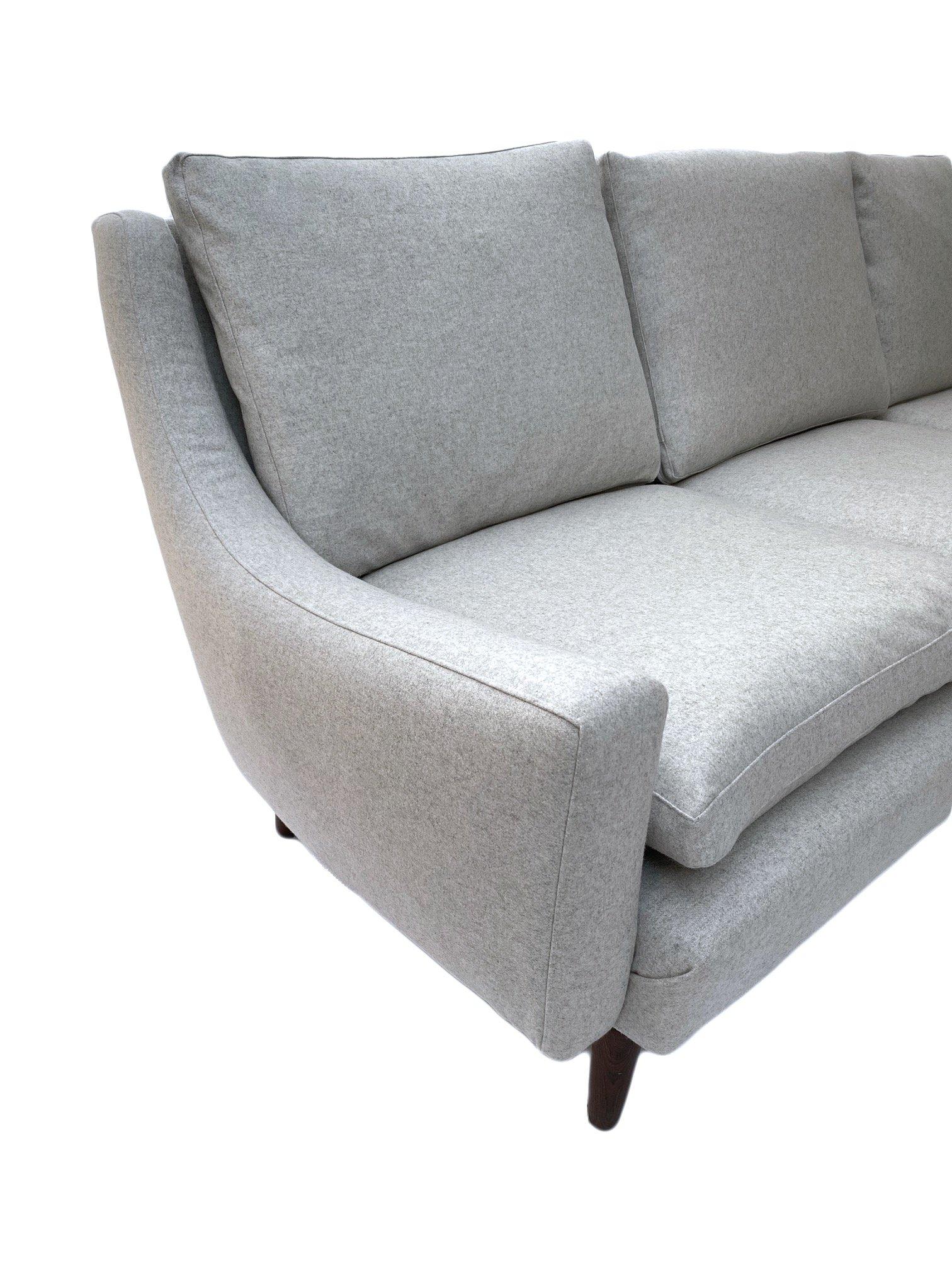Light Grey Wool 3 Seater Sofa. Mid-Century, 1960s, Danish 5