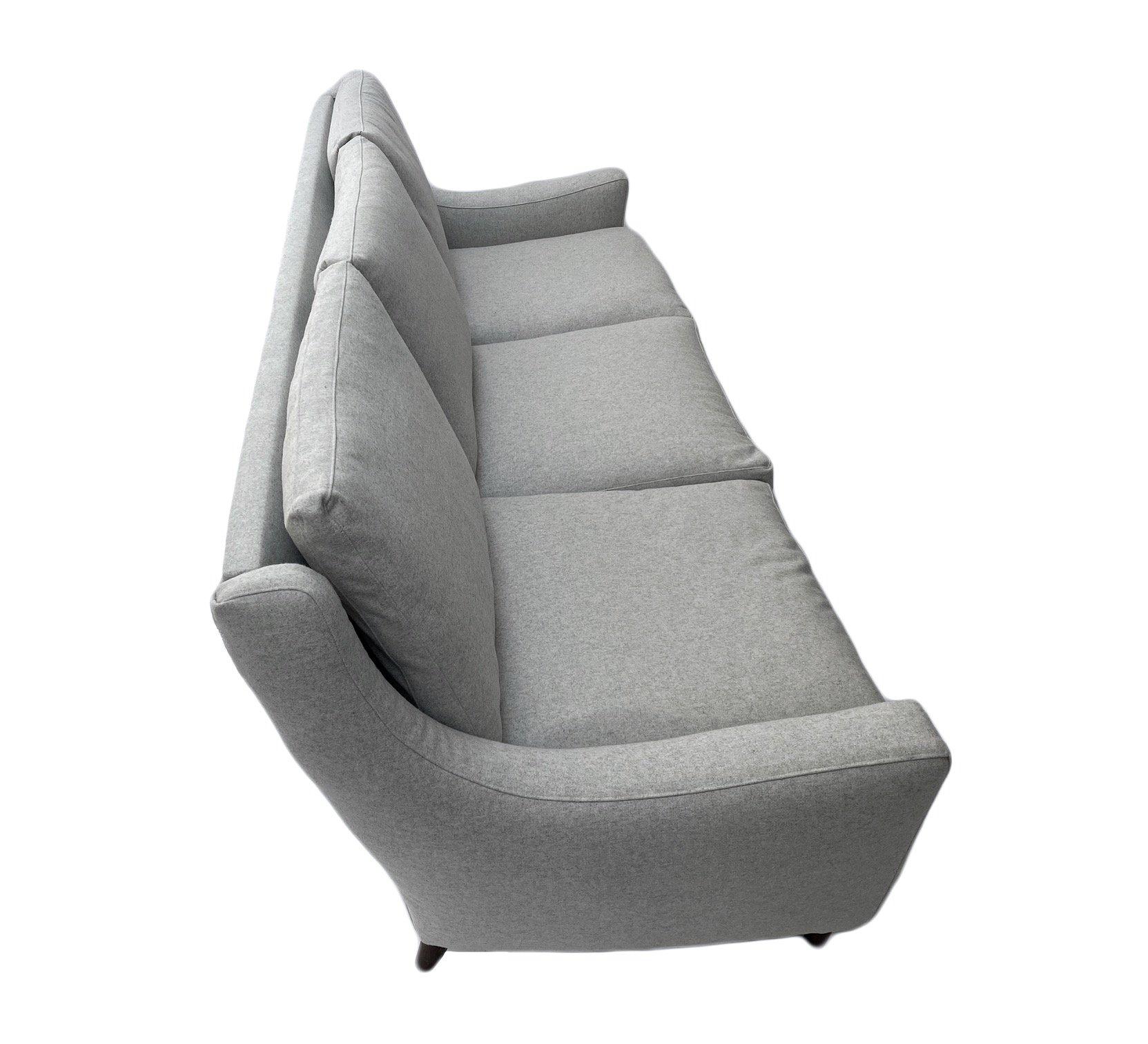 Mid-Century Modern Light Grey Wool 3 Seater Sofa. Mid-Century, 1960s, Danish