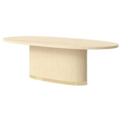Light Hollywood Regency Oval Dining Table
