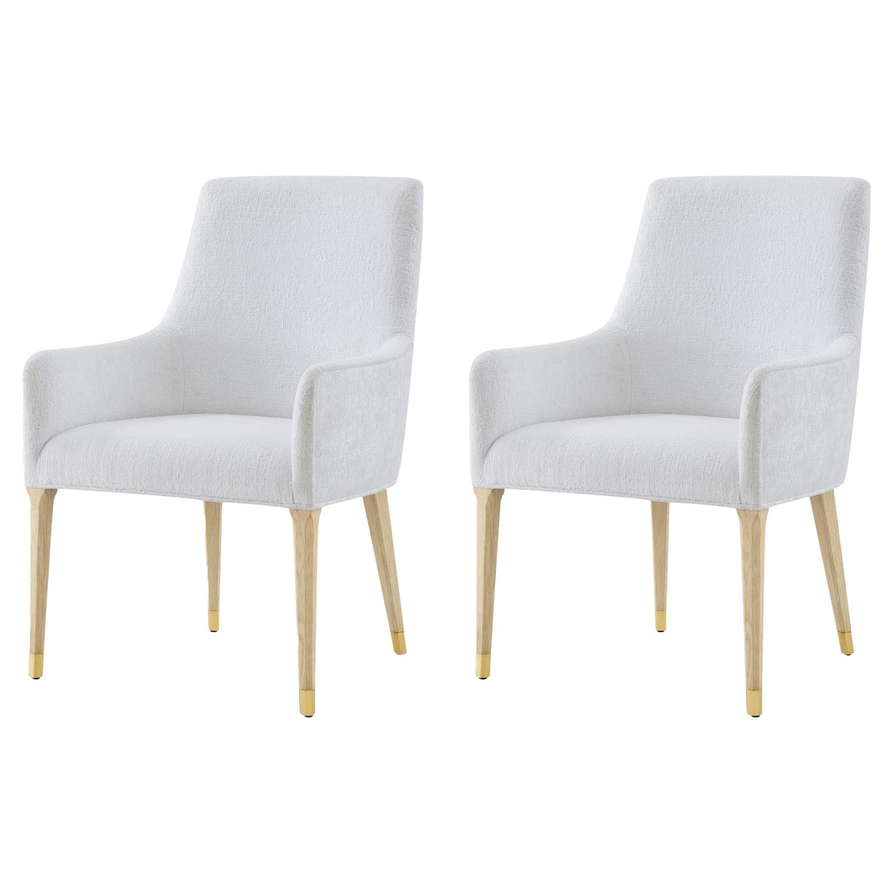 Light Hollywood Regency Fauteuil tapissé (Lot de 2) en vente
