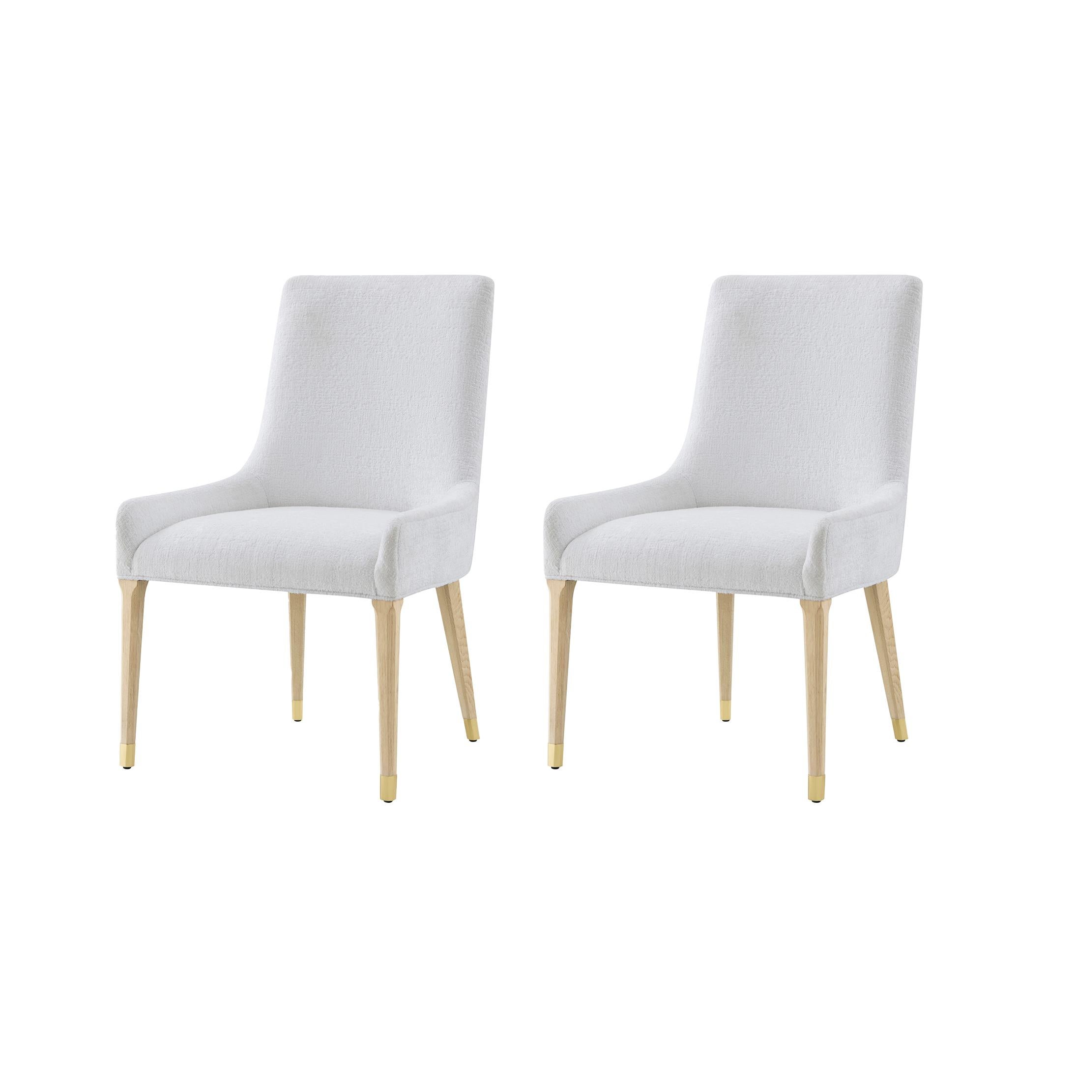 Light Hollywood Regency Upholstered Dining Chair (Sets of 2)