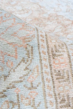 Light Ivory and Baby Blue Kaisary Persian Rug - Antique 1930s