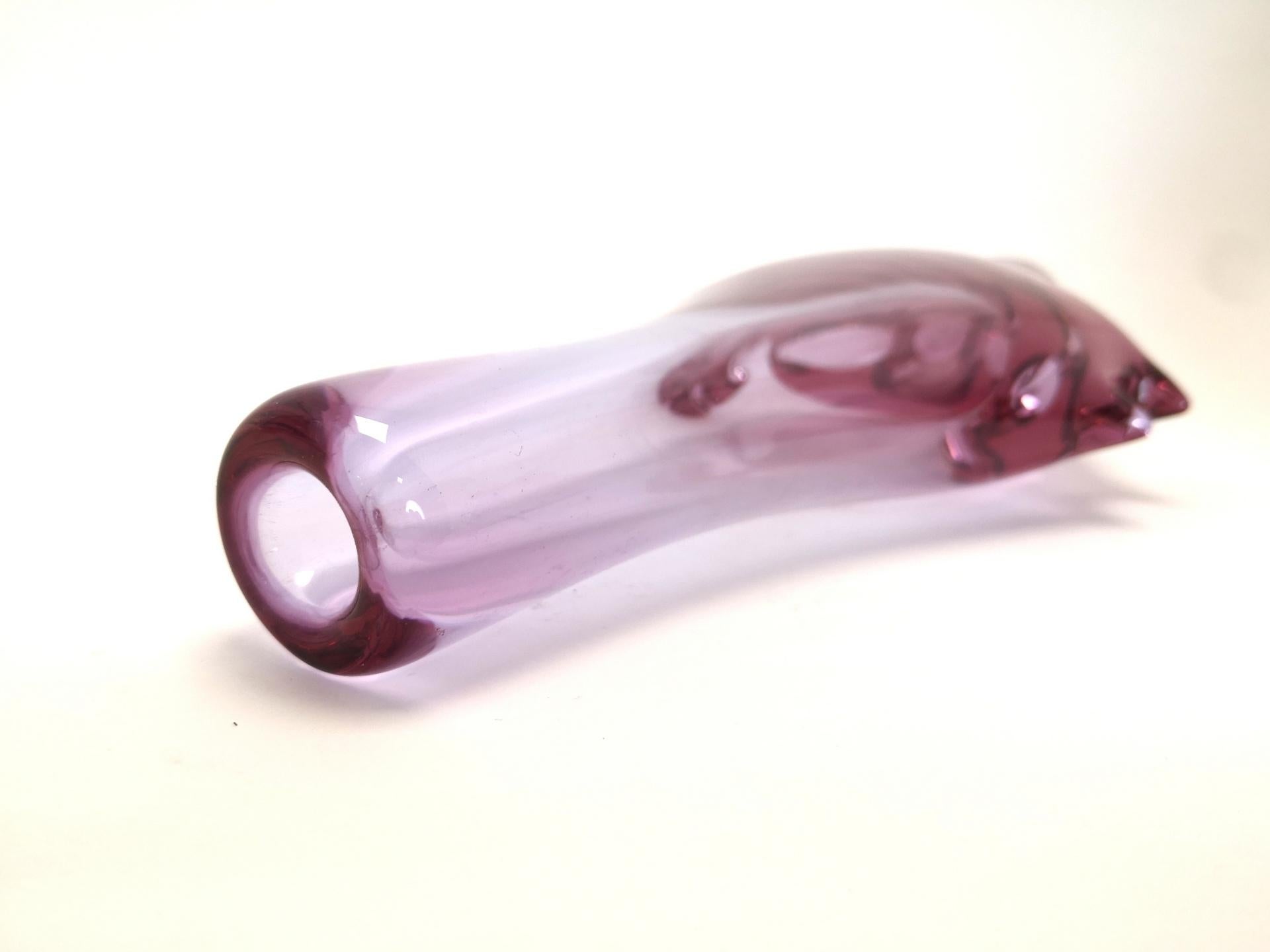 Art Glass Light Lilac Bohemian Glass Vase, 1960s For Sale