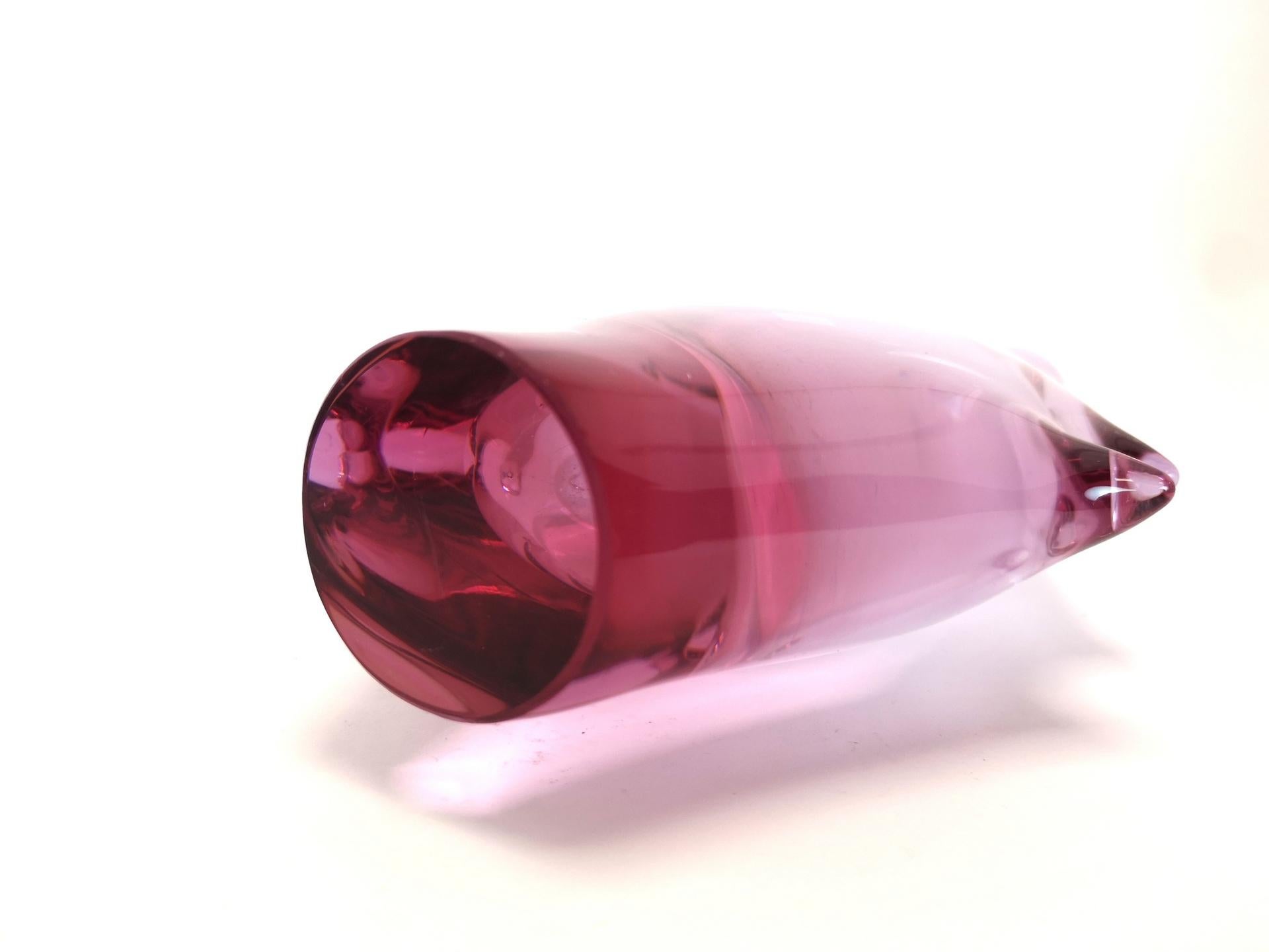 Light Lilac Bohemian Glass Vase, 1960s For Sale 1