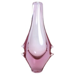 Retro Light Lilac Bohemian Glass Vase, 1960s