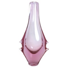 Vintage Light Lilac Bohemian Glass Vase, 1960s