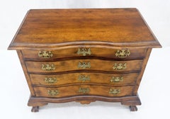Light Mahogany Ball & Claw Feet Brass Hardware 4 Drawers Bachelor Chest Dresser