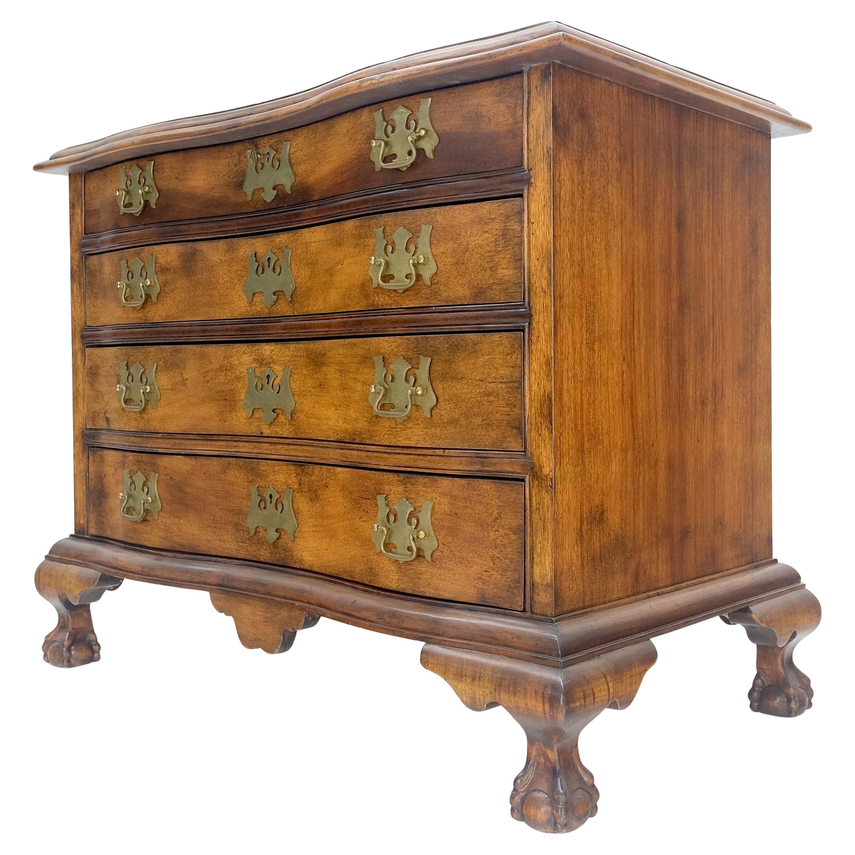 Light Mahogany Ball & Claw Feet Brass Hardware 4 Drawers Bachelor Chest Dresser