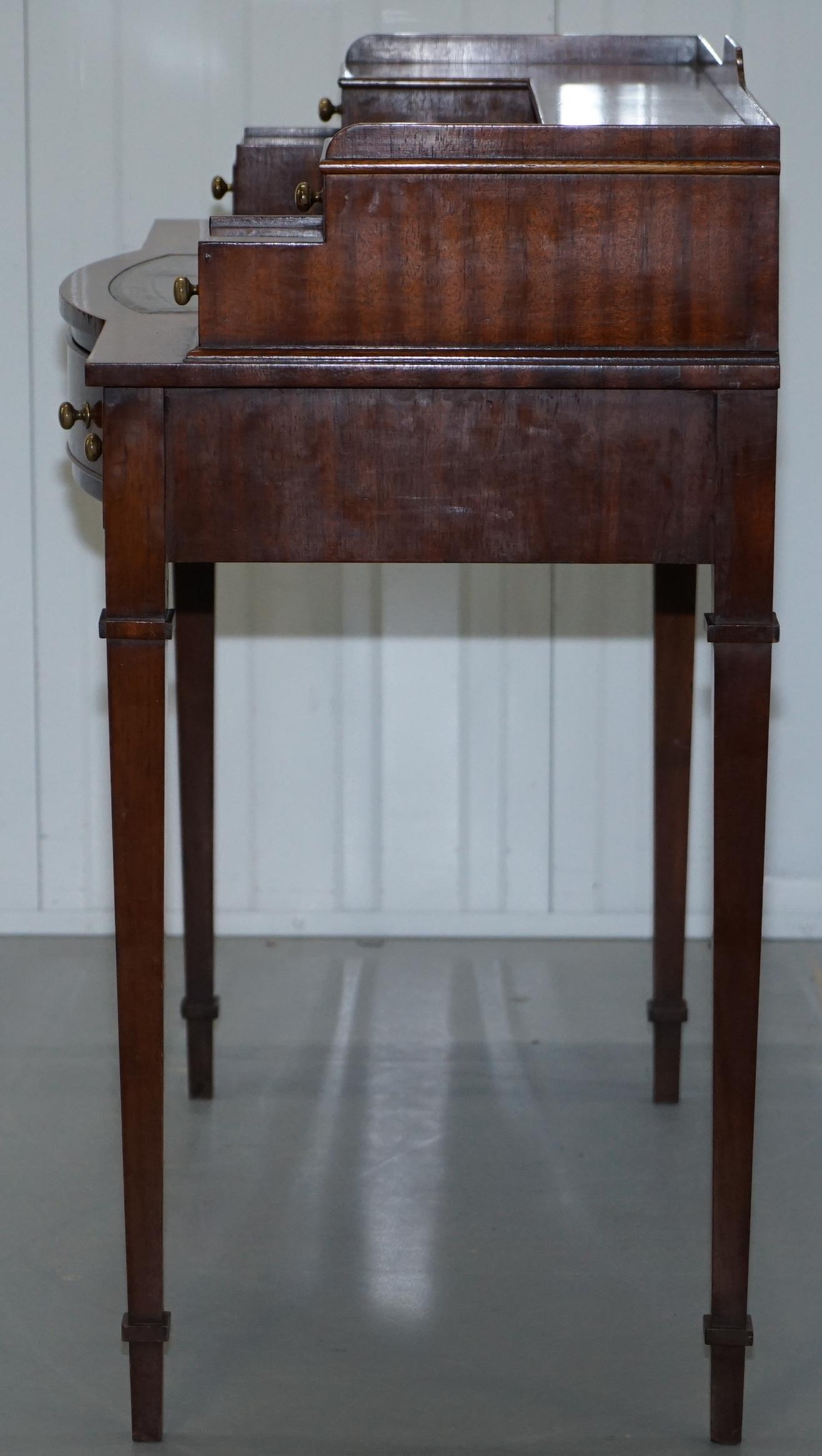 Light Mahogany Bevan Funnell Desk, Leather Writing Surface and Drawers 4