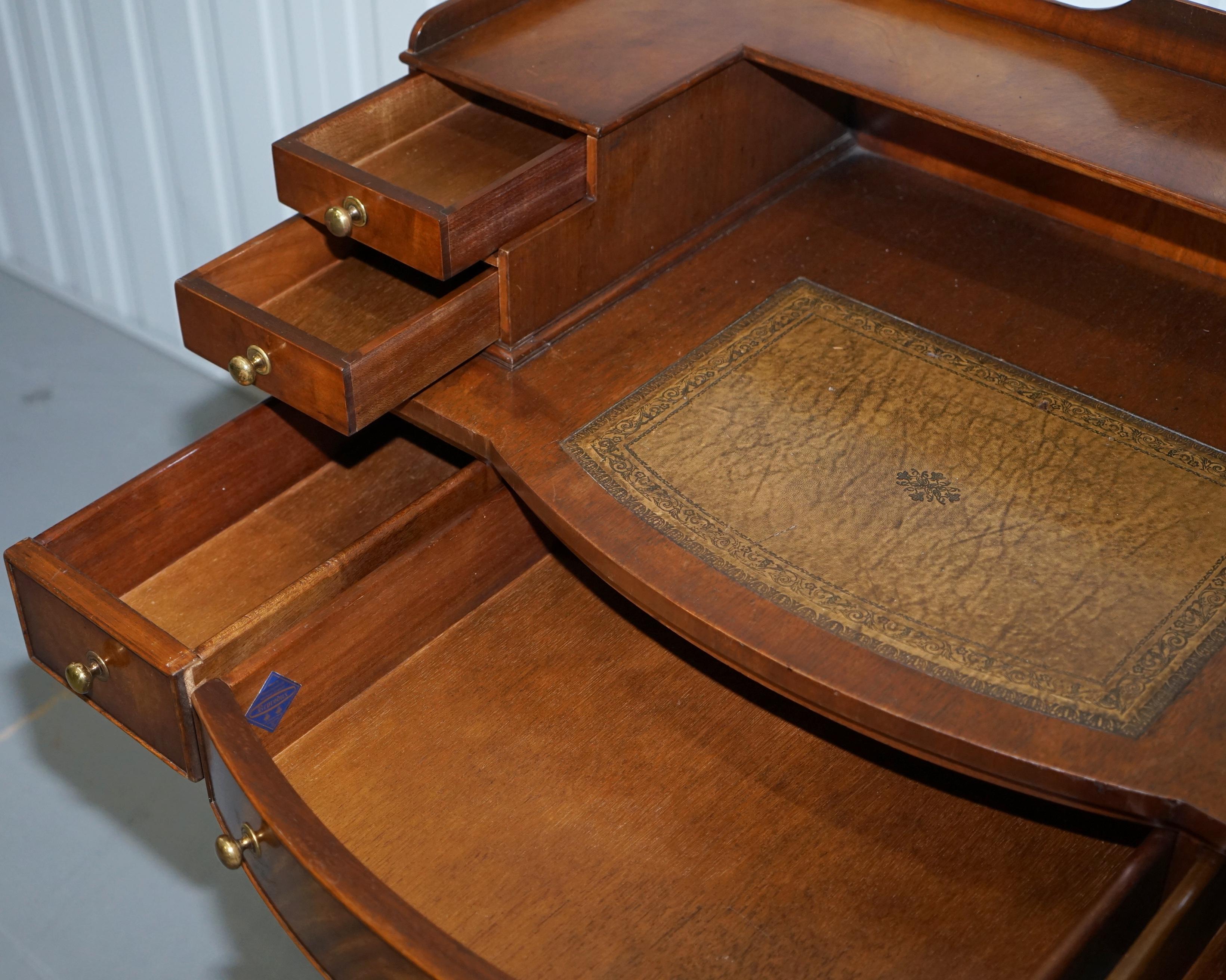 Light Mahogany Bevan Funnell Desk, Leather Writing Surface and Drawers 8