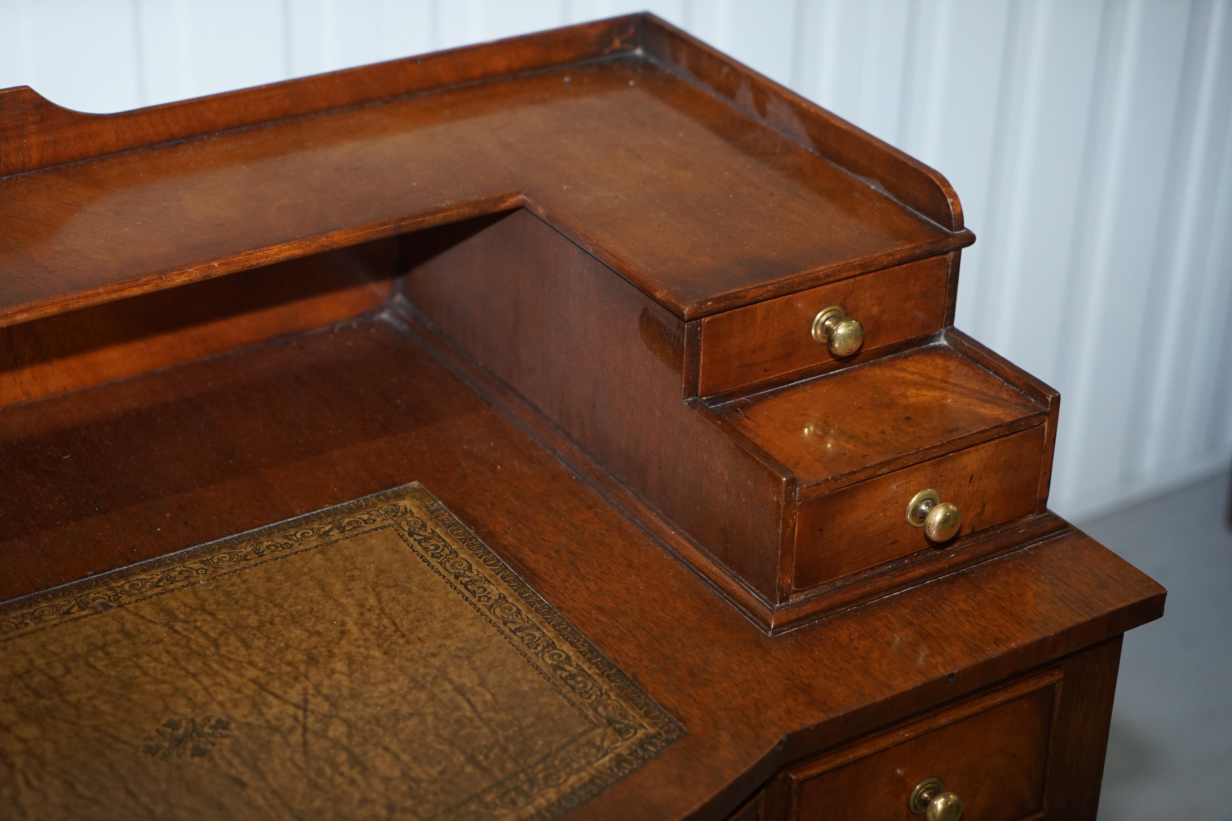 Regency Light Mahogany Bevan Funnell Desk, Leather Writing Surface and Drawers