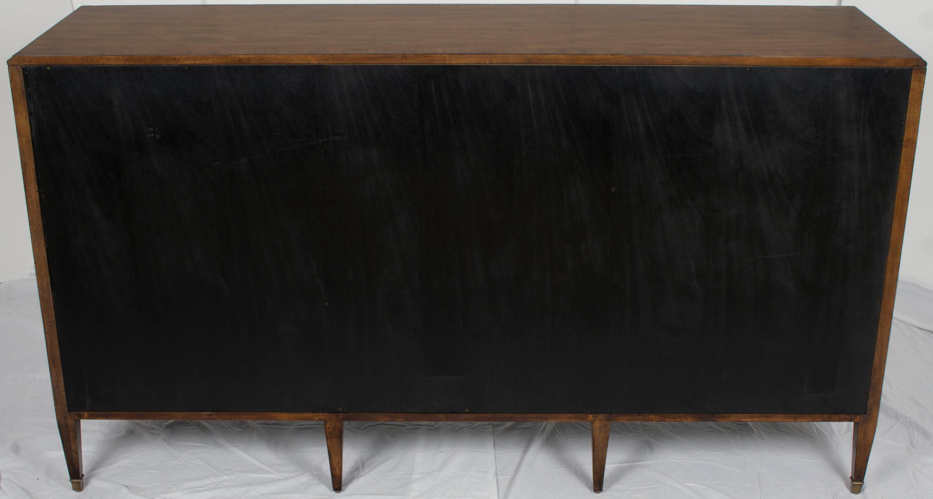 Light Mahogany Distressed Buffet Credenza Sideboard with Antiqued Mirrors 3