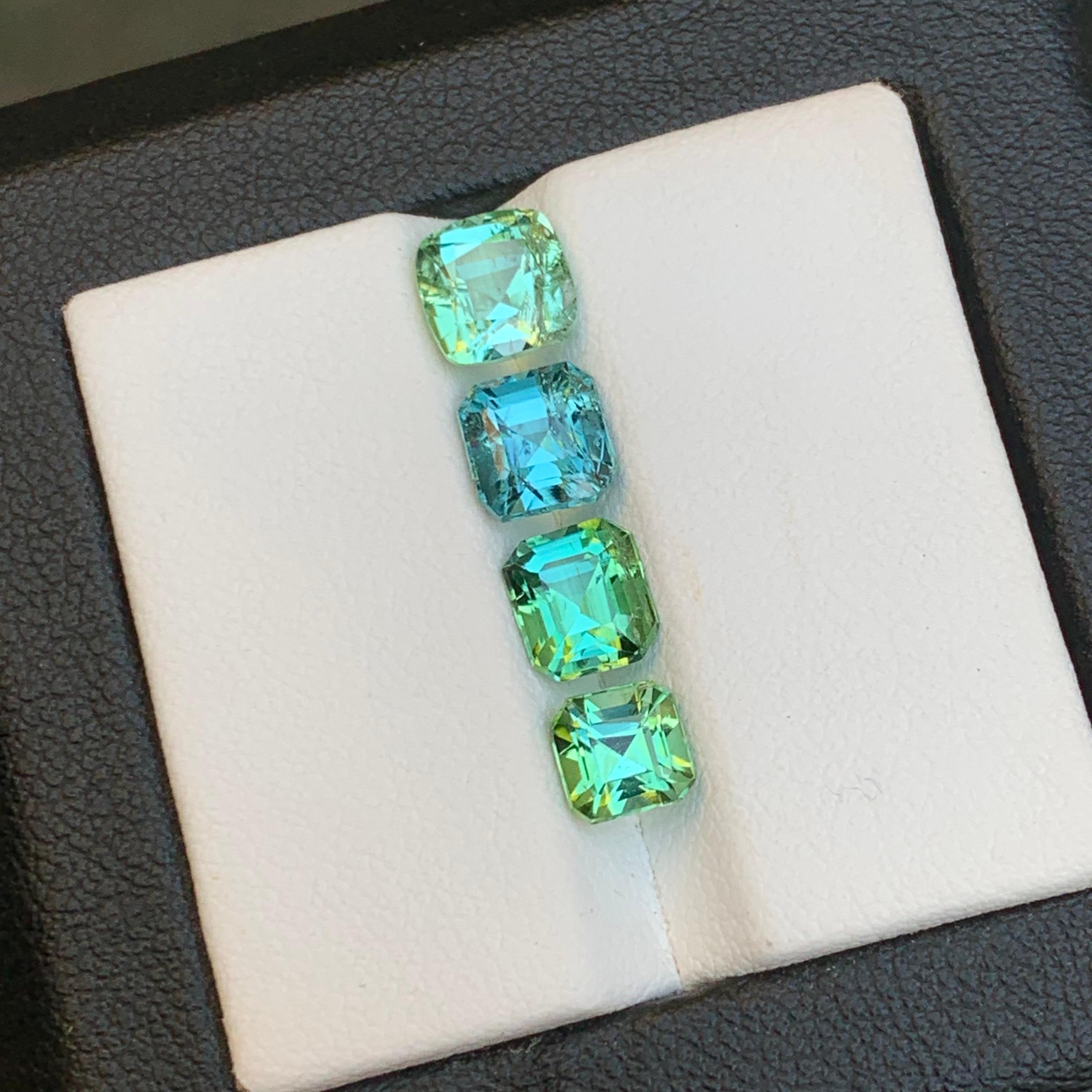 Light Mint Green & a Blue Natural Tourmaline Gemstones Lot 4.70 Ct for Jewelry For Sale 4