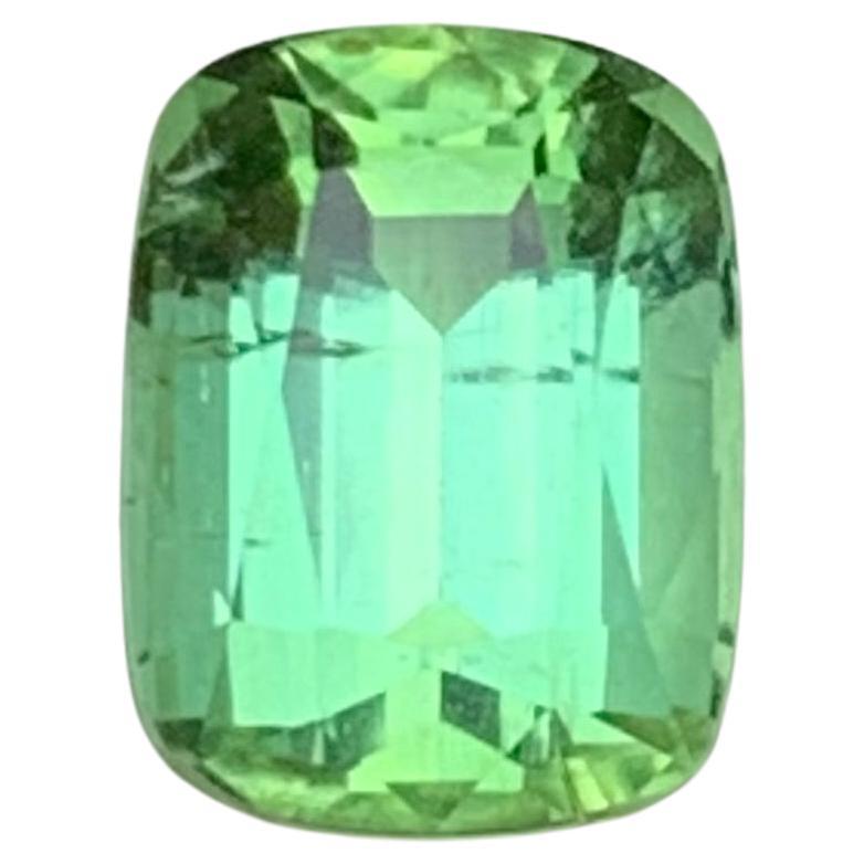 Light Mint Green Natural Tourmaline Ring Loose Gemstone 1.60Ct Cushion Cut-Jewel For Sale