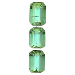 Bijoux taille émeraude vert menthe clair tourmaline naturelle non sertie de 4,35 carats