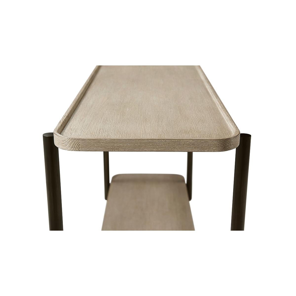 Contemporary Light Modern Oak Console Table For Sale