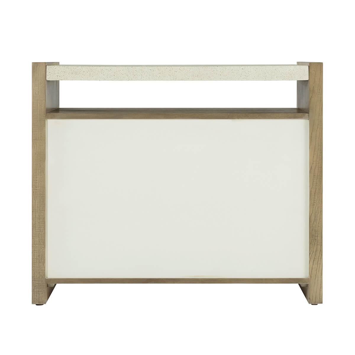 Pair of Light Modern Two Drawer Nightstands For Sale 1
