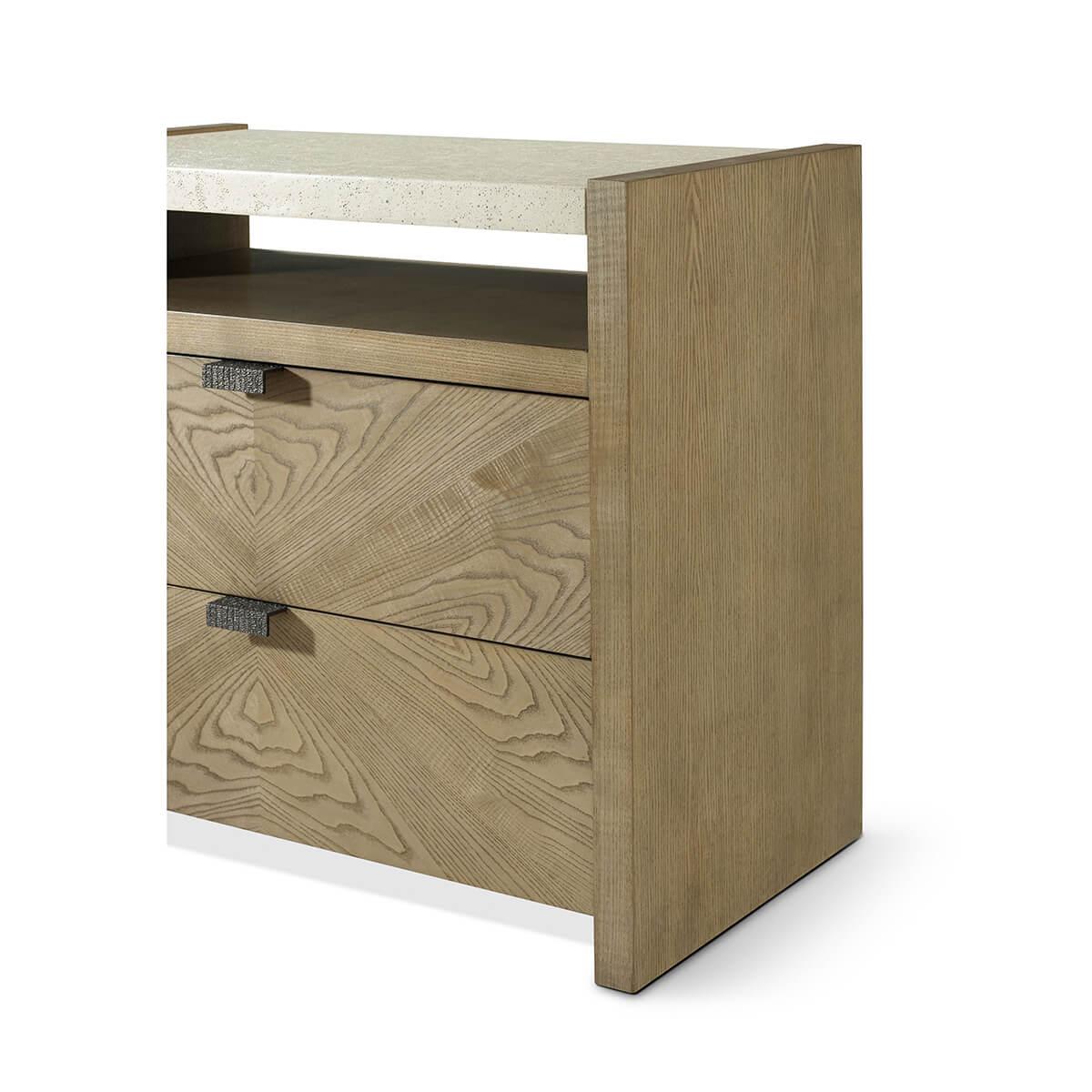 Pair of Light Modern Two Drawer Nightstands For Sale 2