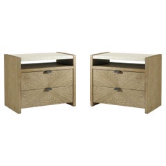 Pair of Light Modern Two Drawer Nightstands