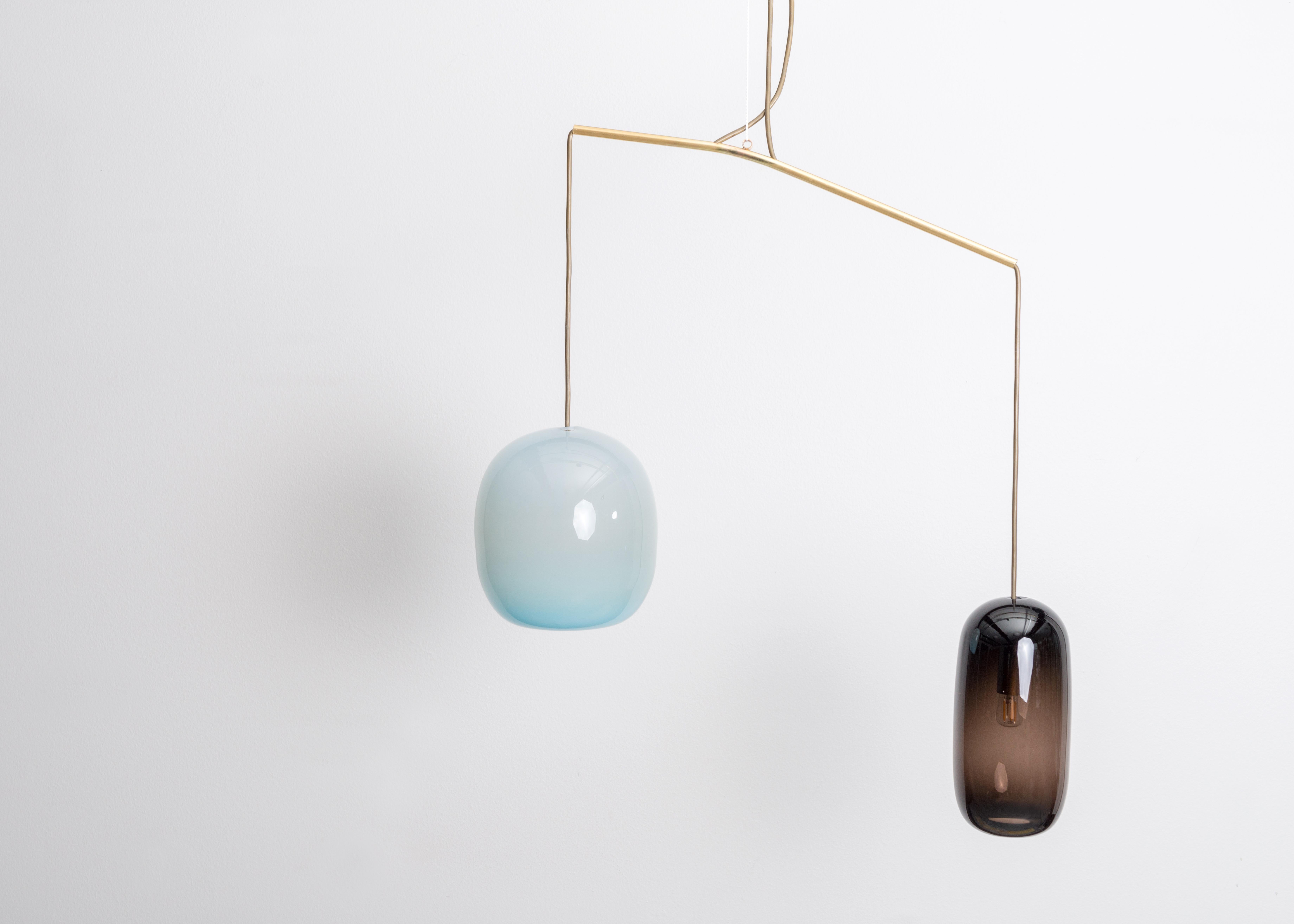 Light No. 14, by Milla Vaahtera
Dimensions: H 60 x W 60
Materials: glass and brass

Vaahtera began to work on this series in May 2017 together with glassblowers Paula Pääkkönen, Sani Lappalainen, Pauli Vähäsarja, Henni Eliala and Jonas Paajanen