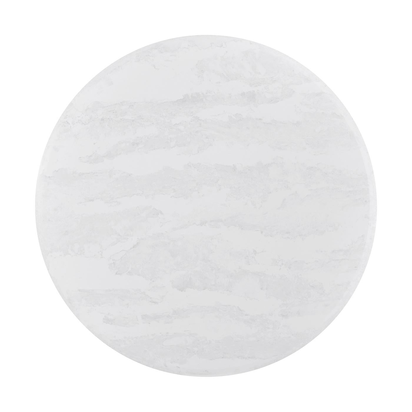 Vietnamese Light Oak and Quartz Round Dining Table For Sale