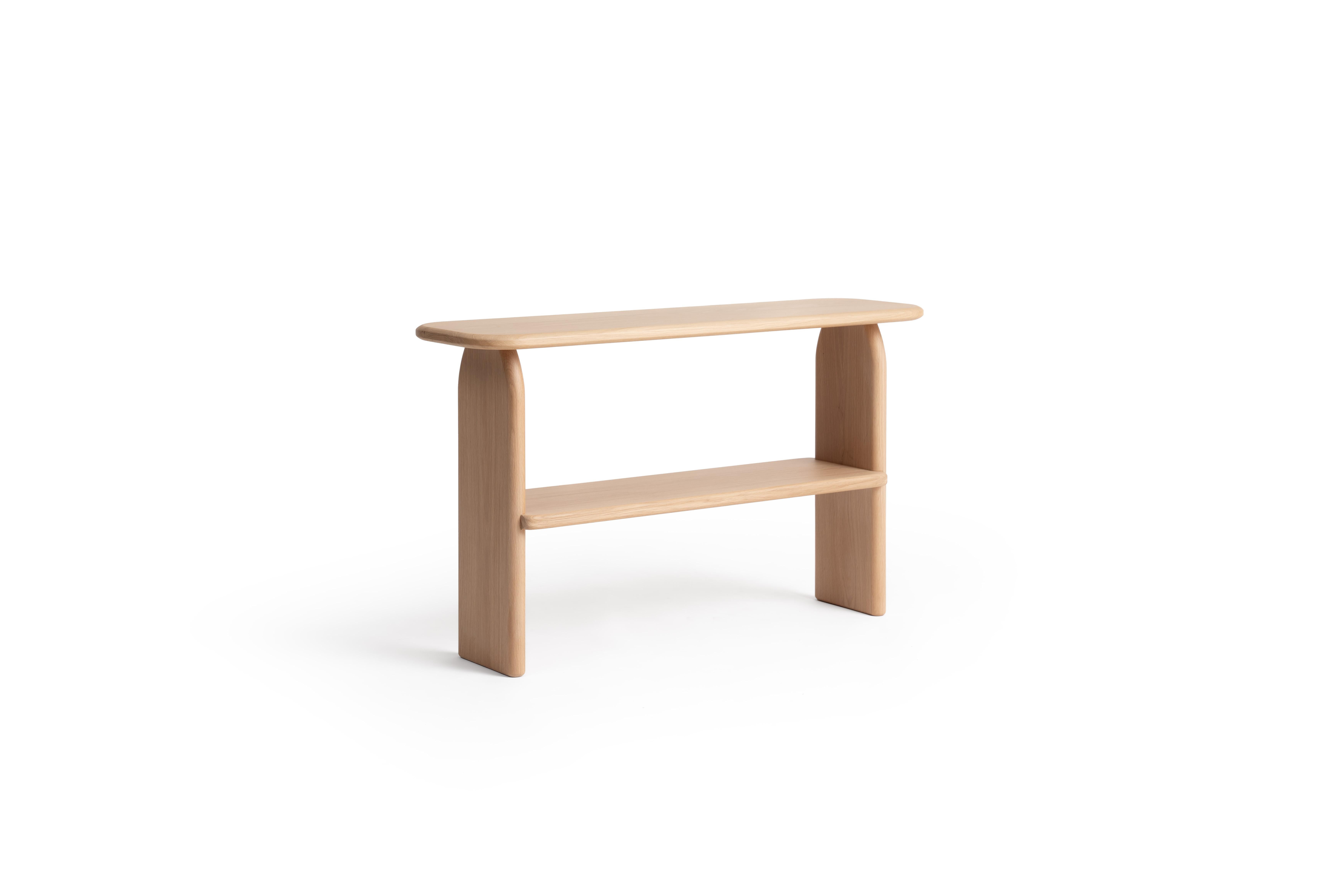 French Light Oak Animal Console Table by RALPH M For Sale