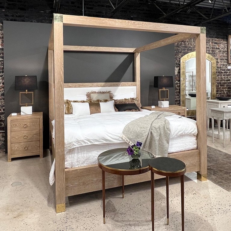 Light Oak Canopy Bed US King For Sale at 1stDibs