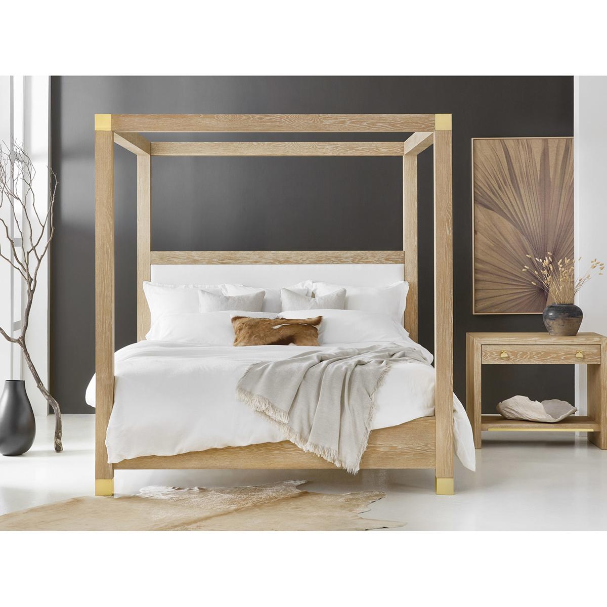 Baldachin-Bett aus Eiche – US King (Moderne) im Angebot
