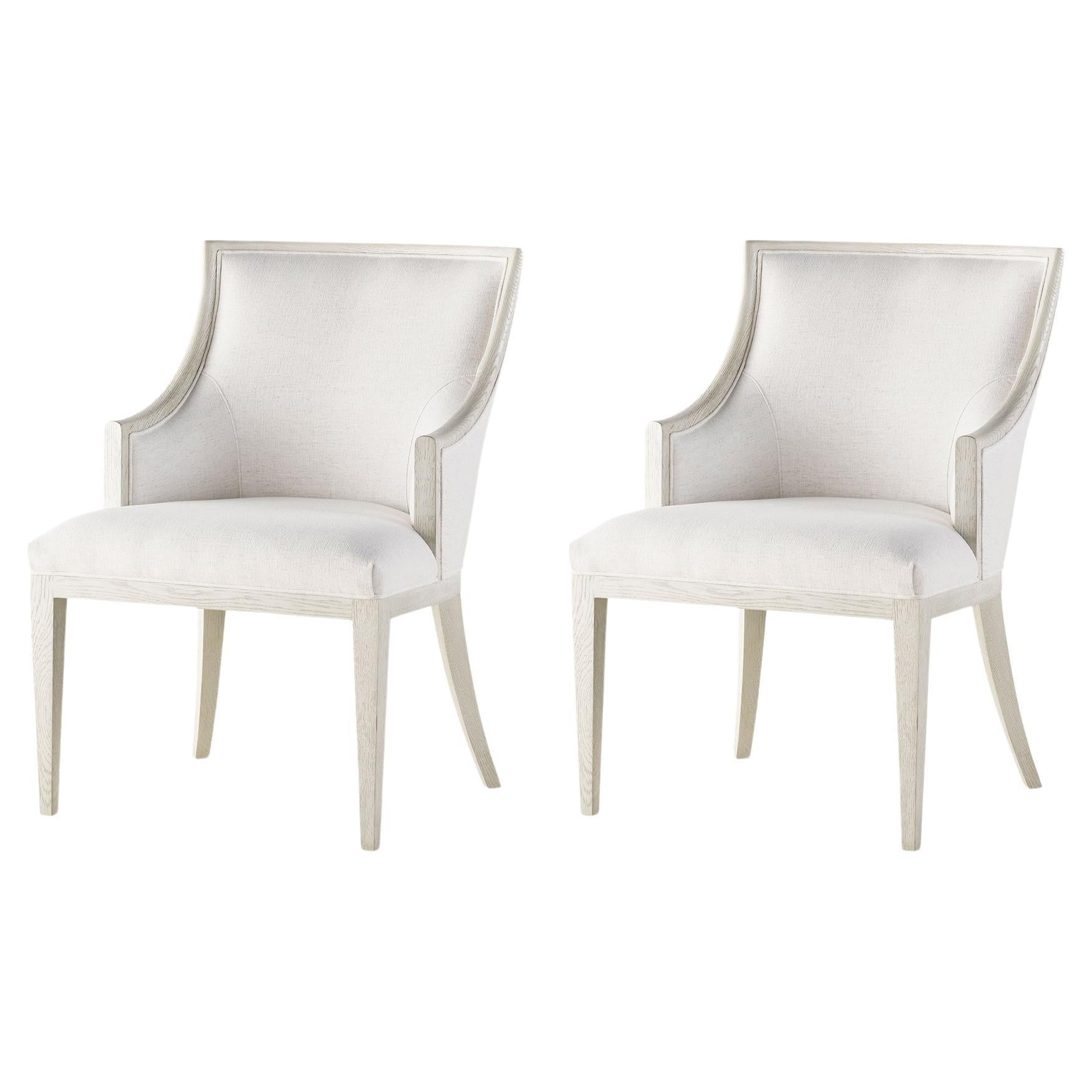 Sillones de comedor clásicos de roble claro