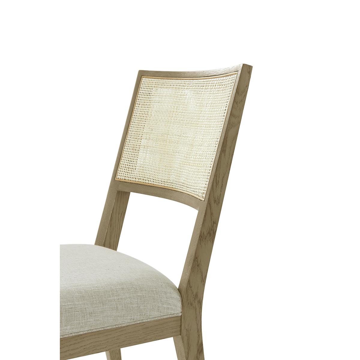 Light Oak Coastal Dining Side Chair In New Condition For Sale In Westwood, NJ