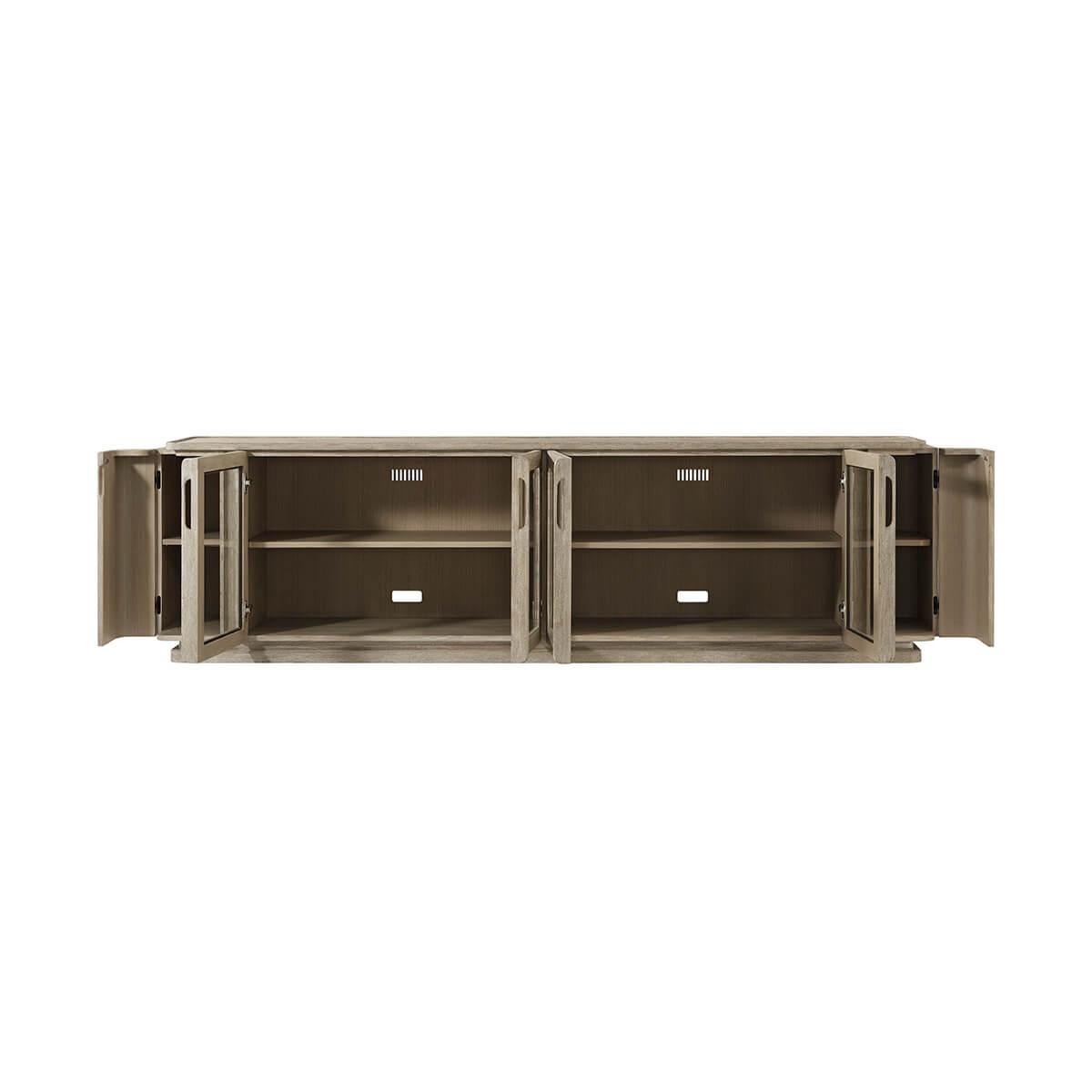 light oak media console