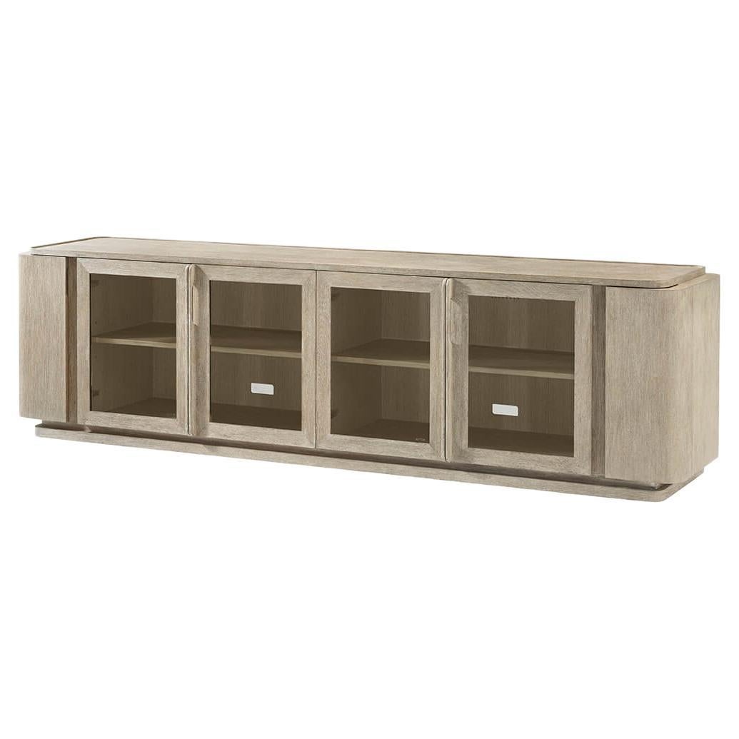 Light Oak Long Modern Media Console