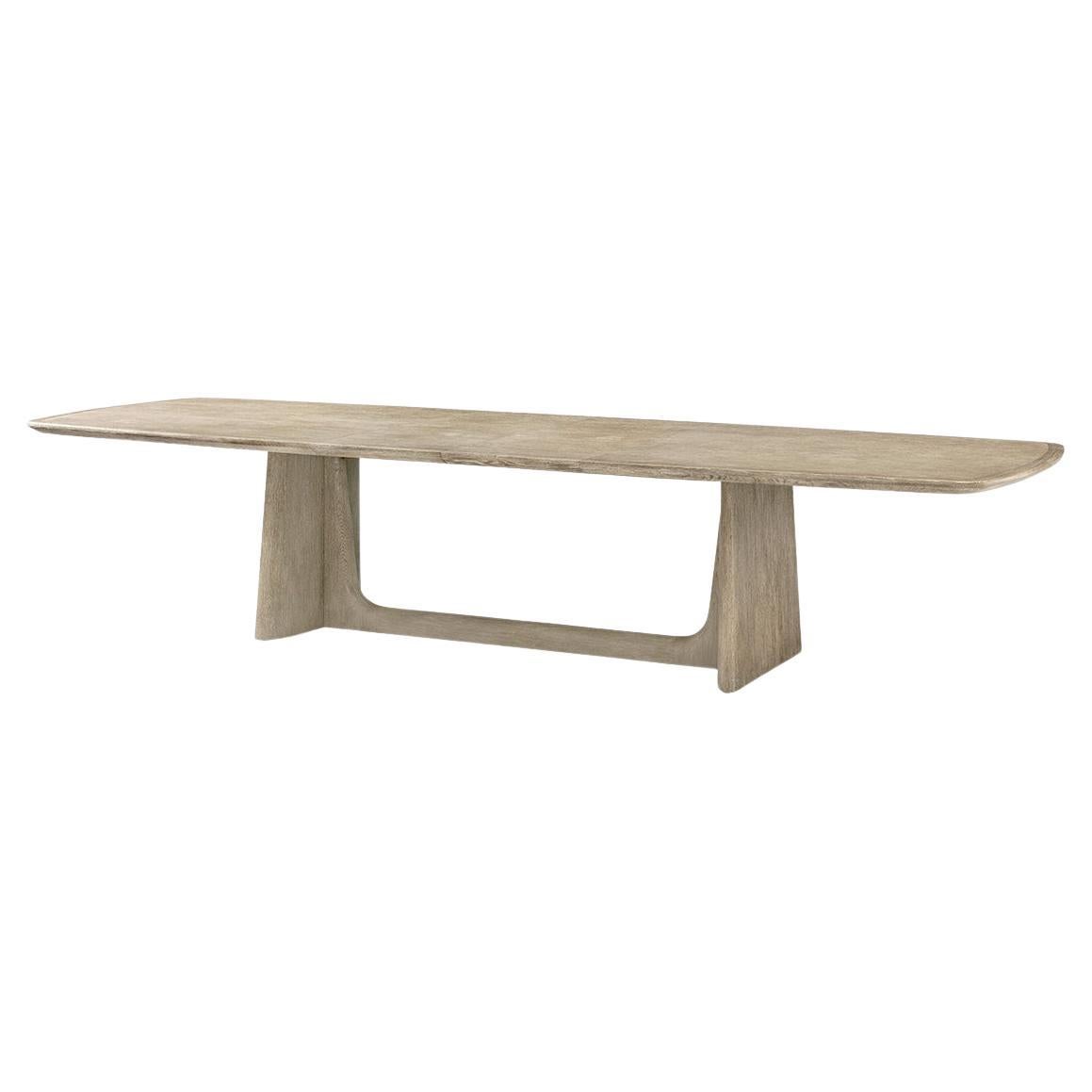 Mesa de comedor de mediados de siglo en roble claro