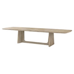 Mesa de comedor de mediados de siglo en roble claro