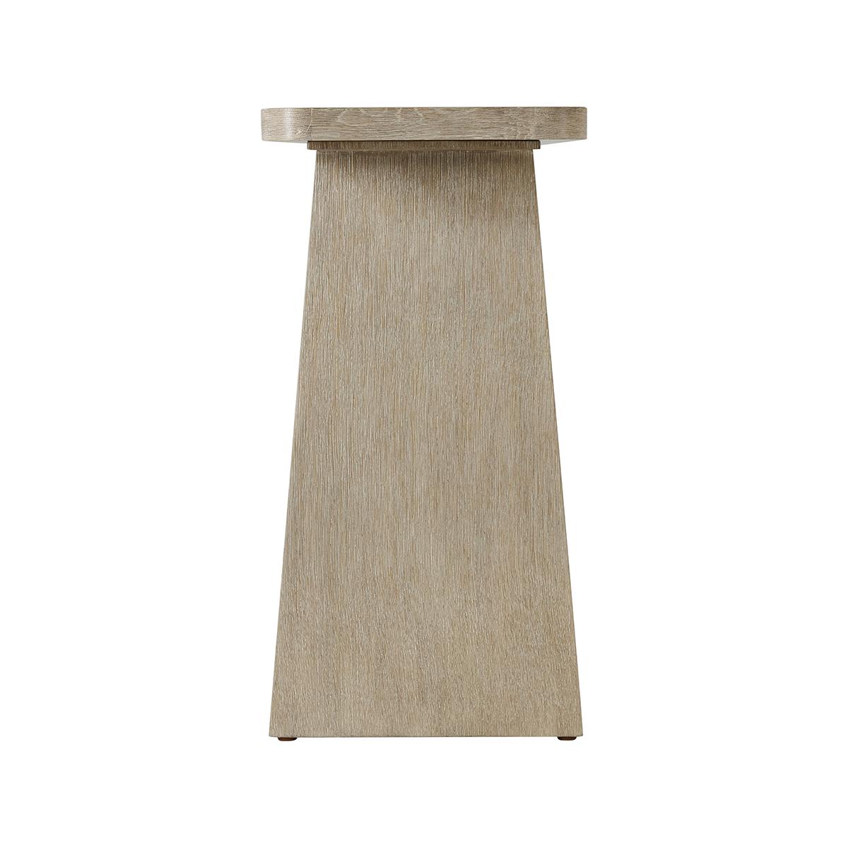 Vietnamese Light Oak Modern Console Table For Sale