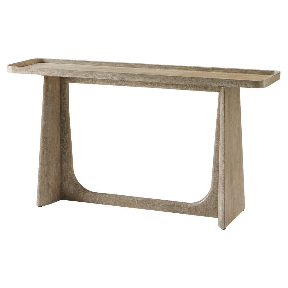 Light Oak Modern Console Table For Sale