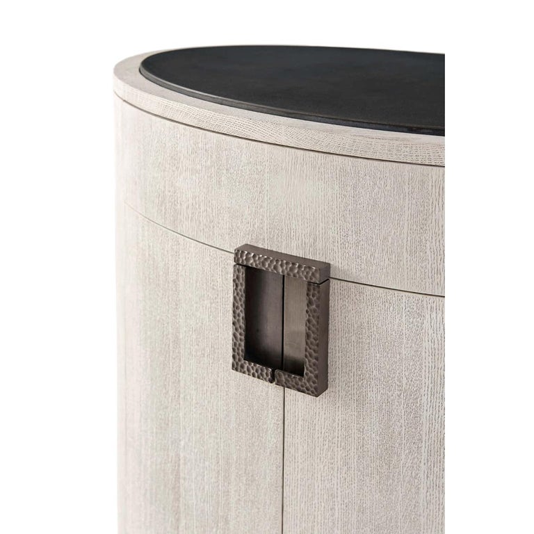 Light Oak Oval Nightstand For Sale at 1stDibs